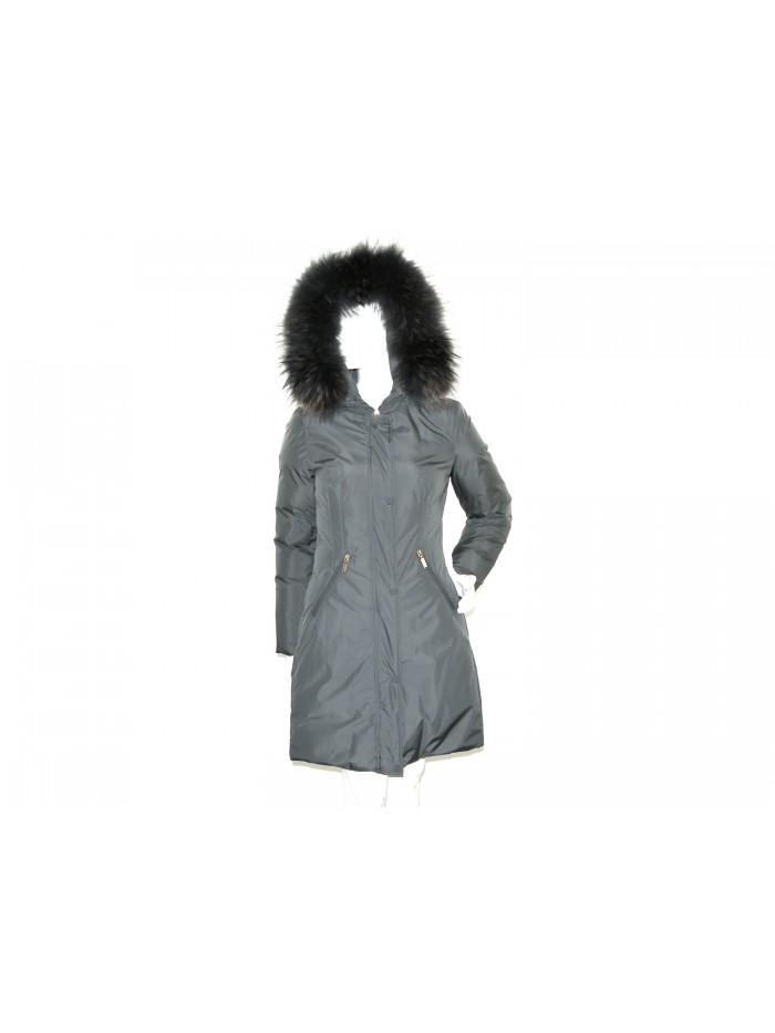 Geospirit Piumino Donna Mod. Coney Fur Grigio GED0694 Geospirit Piumino Donna Mod. Coney Fur Grigio GED0694
