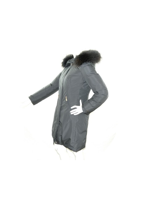 Geospirit Down Jacket Woman Mod. Coney Fur Gray GED0694