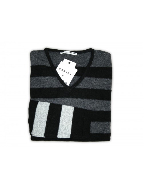 Daniel & Mayer Maglia Donna Scollo a V Art. 20103 Grigio/Nero Daniel & Mayer Maglia Donna Scollo a V Art. 20103 Grigio/Nero