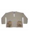 Mia Wish Sweater Woman Girogola Over Beige Fur