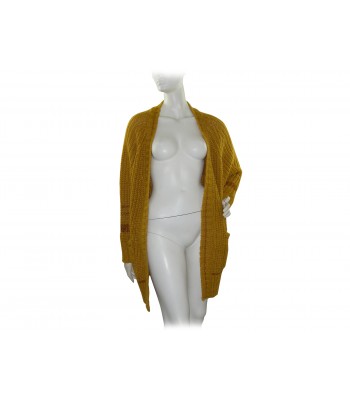 Mia Wish Maglia Donna Cardigan Maxi COL. 10639 Giallo Oro