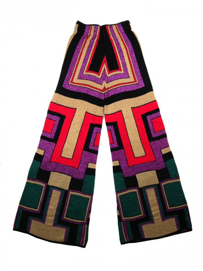 Devotion Pantalone Donna Tricot Jacquar Art. 21G300 Geometrico