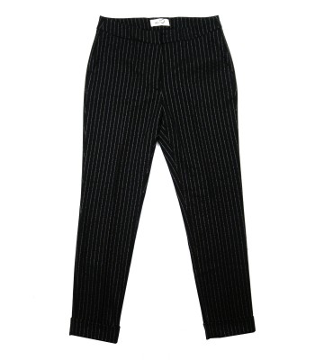 Ki Who Are You Women's Trousers Art. 438PL11 Pinstripe White / Black