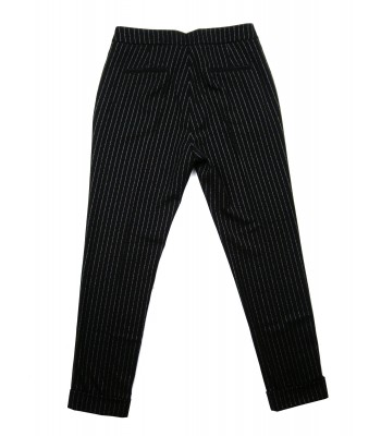 Ki Who Are You Pantalone Donna Art. 438PL11 Gessato Bianco/Nero 2