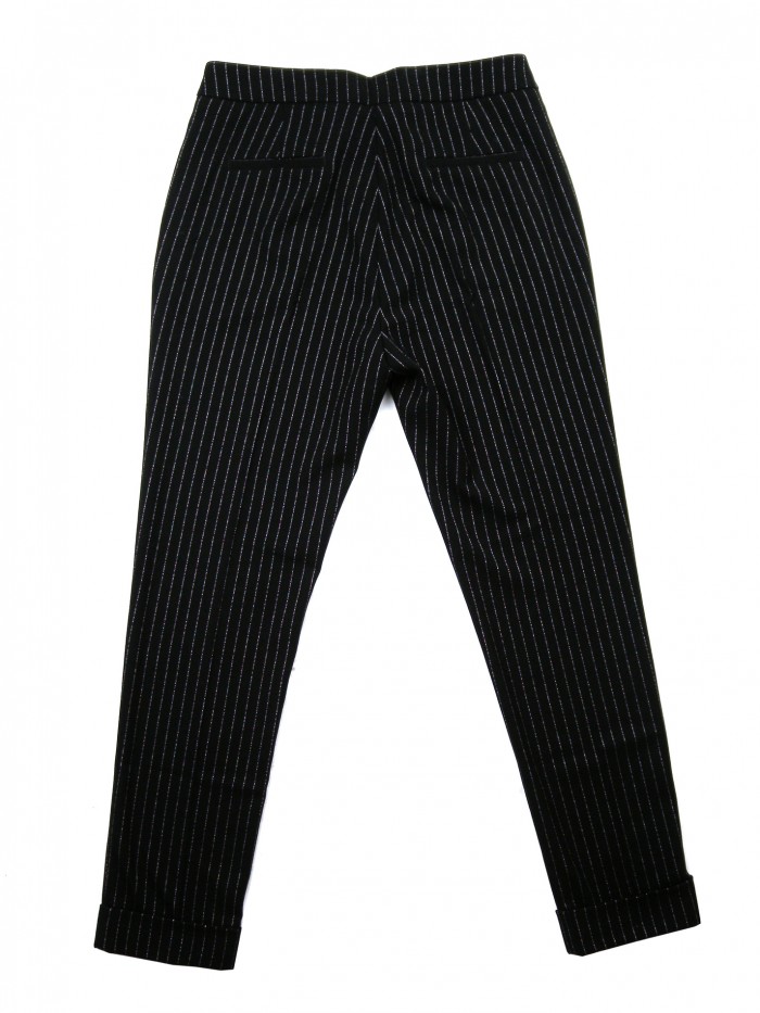 Ki Who Are You Women's Trousers Art. 438PL11 Pinstripe White / Black