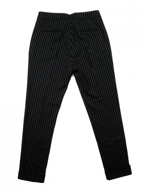 Ki Who Are You Pantalone Donna Art. 438PL11 Gessato Bianco/Nero