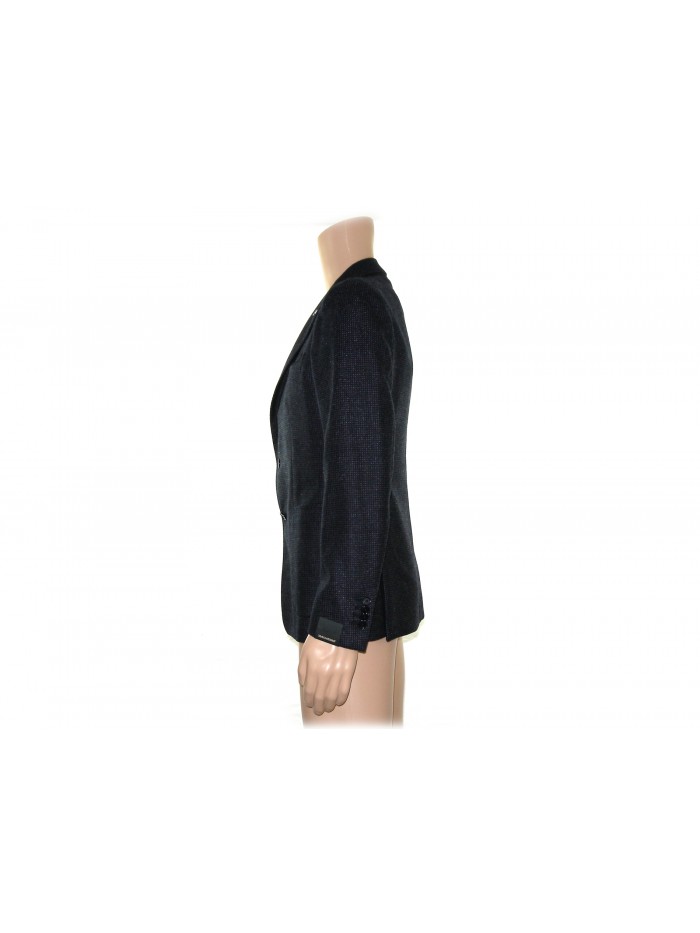 Tagliatore Men's Jacket art. 44UIG008 mod. 1SMC22K S249 Blue / Gray Check Micro-pattern