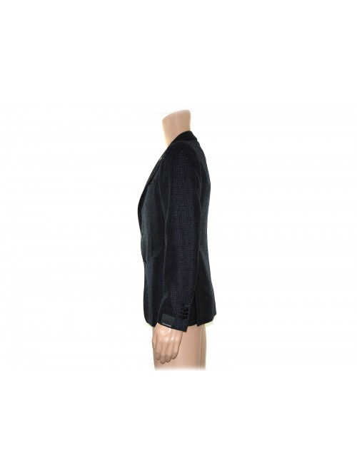 Tagliatore Men's Jacket art. 44UIG008 mod. 1SMC22K S249 Blue / Gray Check Micro-pattern