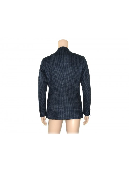 Tagliatore Jacket Man art. 57UIJ060 mod. 1SMJ20K S1370 Blue / Gray Checkered Microfantasy