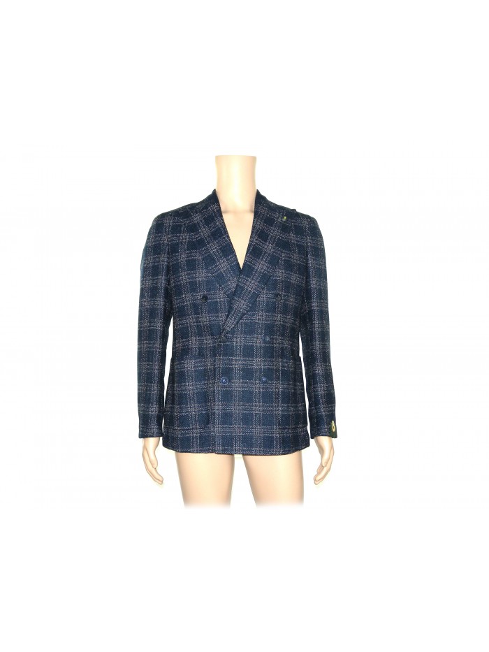 Lubiam 8 Giacca Uomo art. 72009/1 mod. 2138 Quadri Blu/Grigio