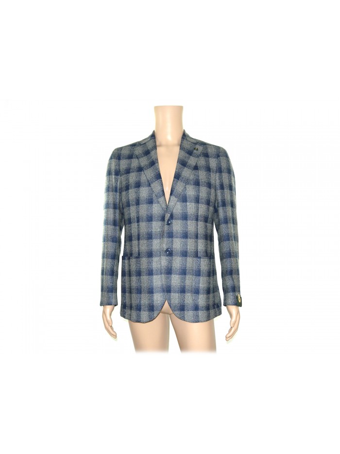 Lubiam 8 Man Jacket art. 72082/1 mod. 2175 Paintings Blue / Gray Lubiam 8 Man Jacket art. 72082/1 mod. 2175 Paintings Blue / Gray