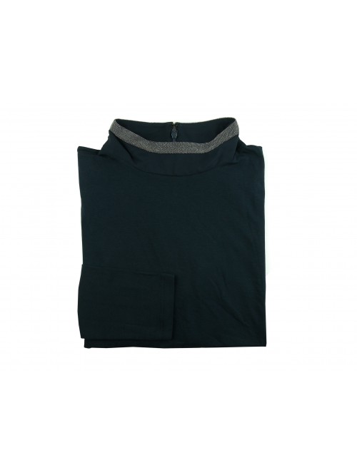 Fabiana Filippi Women's Jersey mod. 504TA17 Blue Lurex High Neck Fabiana Filippi Women's Jersey mod. 504TA17 Blue Lurex High Neck