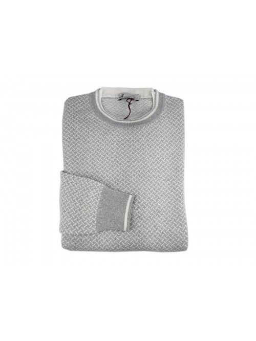 H9 53 Maglione Uomo Girocollo Microfantasia 4 Mod. HC1104 Col 0301 Perla