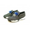 Sneakers Donna Foschia Lurex/Rete inserti in pietre Azzurro/Bianco, suola in gomma comode e casual.