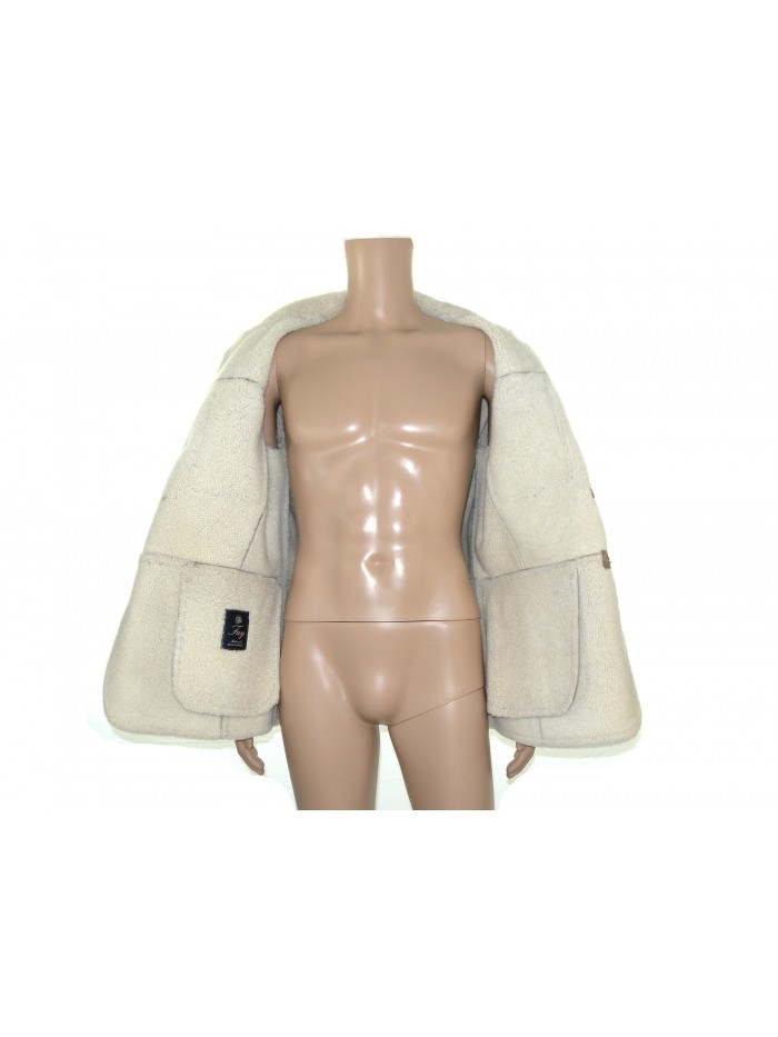Fay Giaccone Uomo Art. NAM13151620 Montone Scamosciato Beige (Campionario)