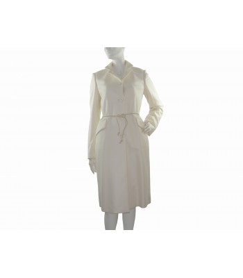 Loro Piana Cappotto Donna Mod. FAB9913 1230 Ribon Coat Ric Panna