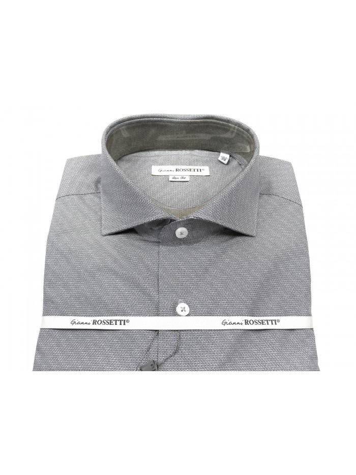 Gianni Rossetti Men's Shirt Mod. S500 Slim Fit Micro-pattern