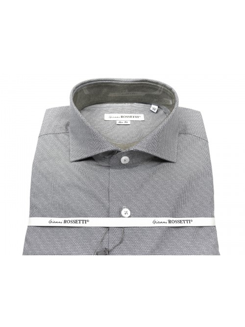Gianni Rossetti Men's Shirt Mod. S500 Slim Fit Micro-pattern