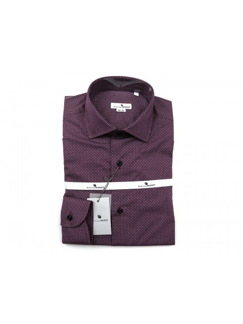 Andrea Bossi Camicia Uomo Mod. S500 COL 1-3 Slim Fit Microfantasia Bordeaux Andrea Bossi Camicia Uomo Mod. S500 COL 1-3 Slim Fit Microfantasia Bordeaux