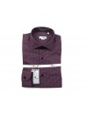 Andrea Bossi Men's Shirt Mod. S500 COL 1-3 Slim Fit Bordeaux Micro-pattern