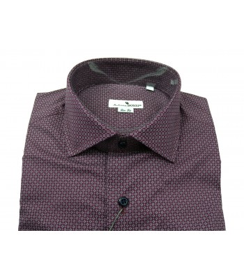 Andrea Bossi Camicia Uomo Mod. S500 COL 1-3 Slim Fit Microfantasia Bordeaux 2