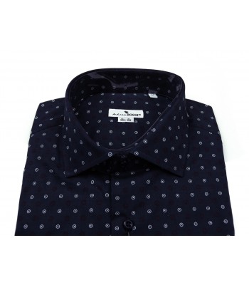 Andrea Bossi Camicia Uomo Mod. S500 COL 8-3 Slim Fit Microfantasia Blu 2