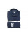 Andrea Bossi Men's Shirt Mod. S500 COL 8-3 Slim Fit Blue Micro-pattern