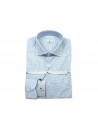Andrea Bossi Men's Shirt Mod. S500 COL 12-2 Slim Fit Light Blue Micro-pattern  