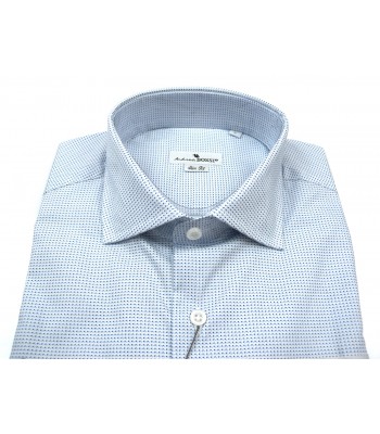 Andrea Bossi Camicia Uomo Mod. S500 COL 12-2 Slim Fit Microfantasia Celeste 2