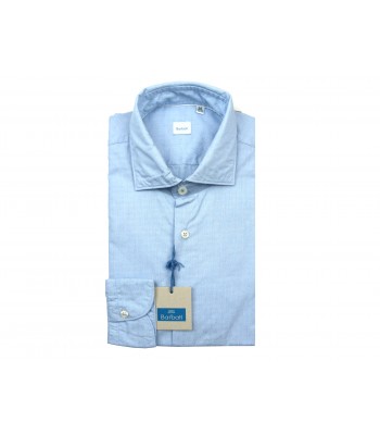 Barbati Camicia Uomo Mod. CO 00062 Microfantasia 3D Celeste