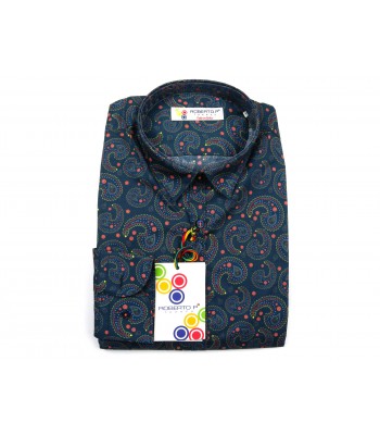 Roberto P Man Shirt Mod. CNP2 COL V10 Pasley Blue