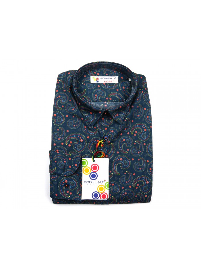 Roberto P Camicia Uomo Mod. CNP2 COL V10 Pasley Blu Roberto P Camicia Uomo Mod. CNP2 COL V10 Pasley Blu
