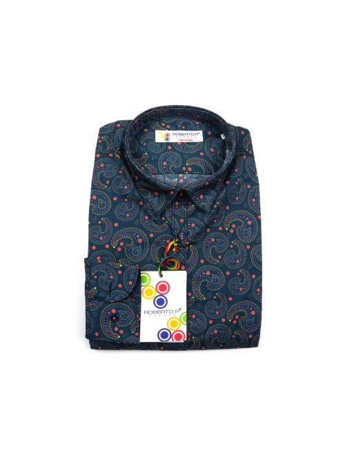Roberto P Camicia Uomo Mod. CNP2 COL V10 Pasley Blu Roberto P Camicia Uomo Mod. CNP2 COL V10 Pasley Blu