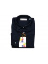 Roberto P Men's Shirt Mod. CN1 Solid Color Dark Blue