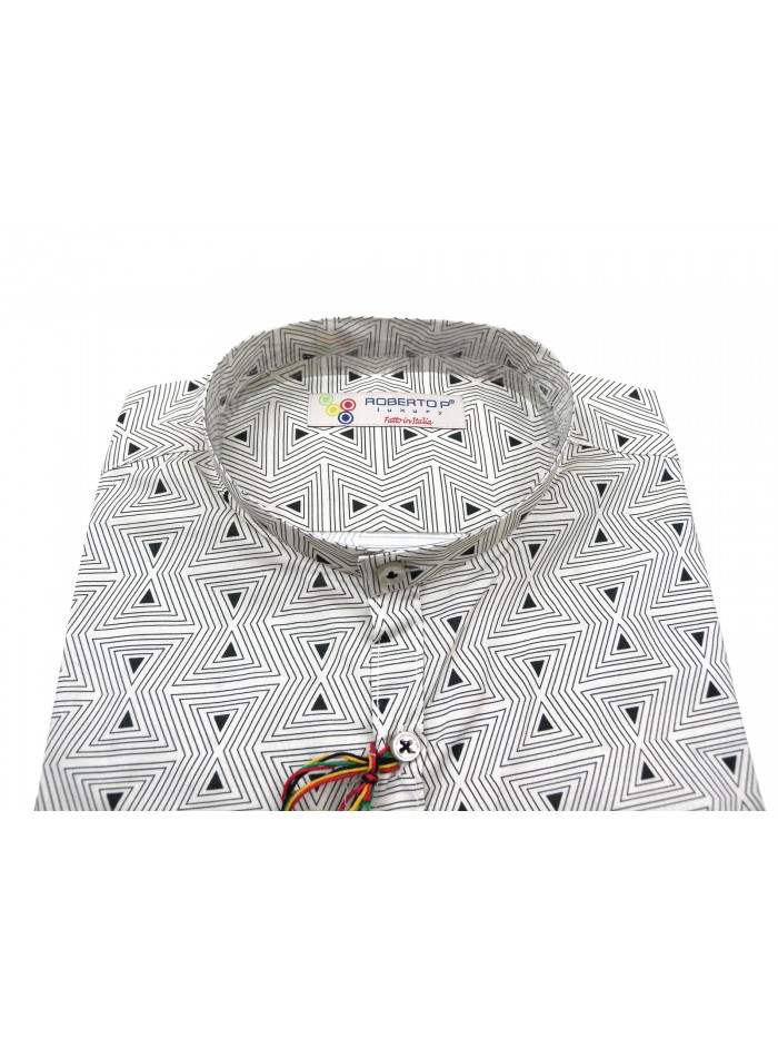 Roberto P Camicia Uomo Mod. CNP1 COL V2 Optical Bianco/Nero