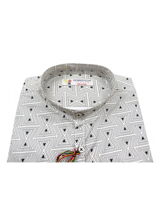 Roberto P Camicia Uomo Mod. CNP1 COL V2 Optical Bianco/Nero