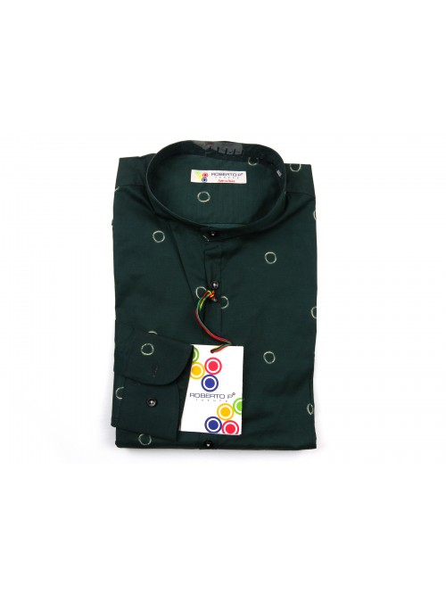 Roberto P Men's Shirt Mod. CNP1 COL V5 Looking Green Roberto P Men's Shirt Mod. CNP1 COL V5 Looking Green