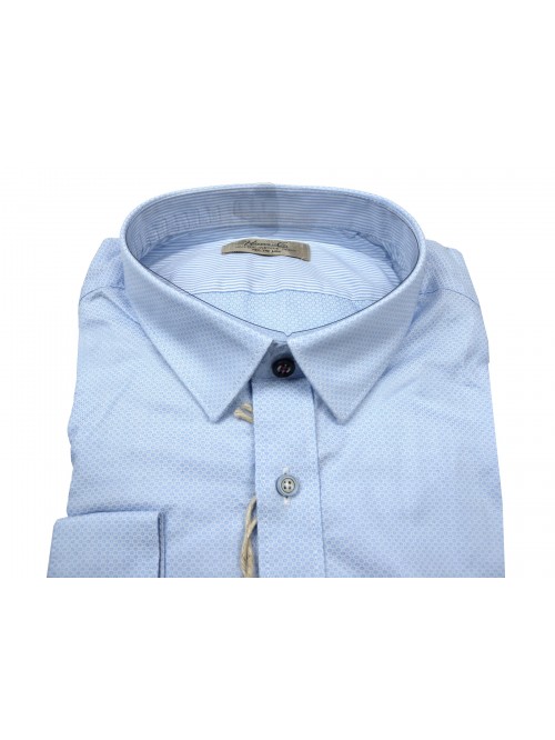 Happer & CO Camicia Uomo Mod. 10066-201 COL 9 Microfantasia Celeste