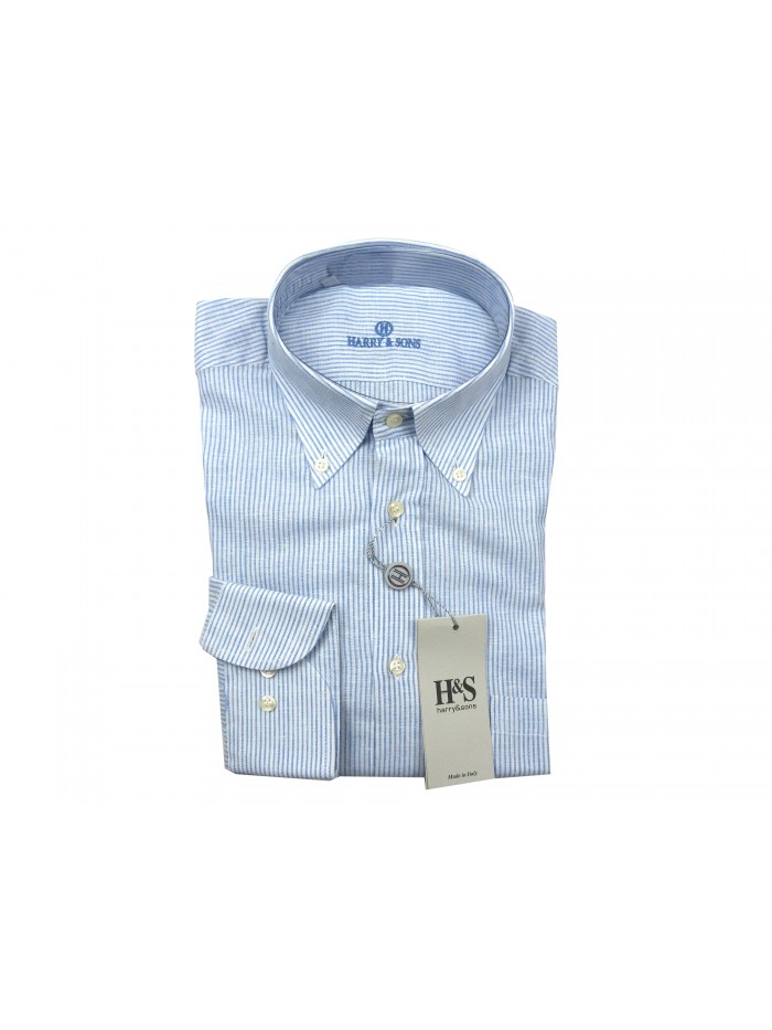 Harry & Sons Men's Shirt Art. 627 NP3 3450 Botton Down Striped Harry & Sons Men's Shirt Art. 627 NP3 3450 Botton Down Striped