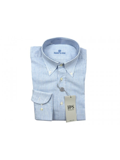 Harry & Sons Men's Shirt Art. 627 NP3 3450 Botton Down Striped Harry & Sons Men's Shirt Art. 627 NP3 3450 Botton Down Striped