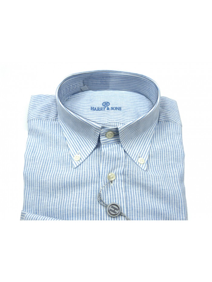 Harry & Sons Men's Shirt Art. 627 NP3 3450 Botton Down Striped