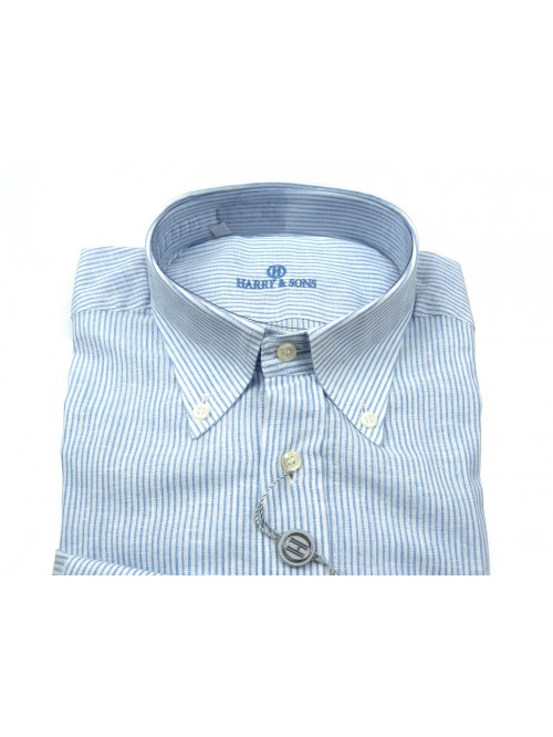 Harry & Sons Men's Shirt Art. 627 NP3 3450 Botton Down Striped