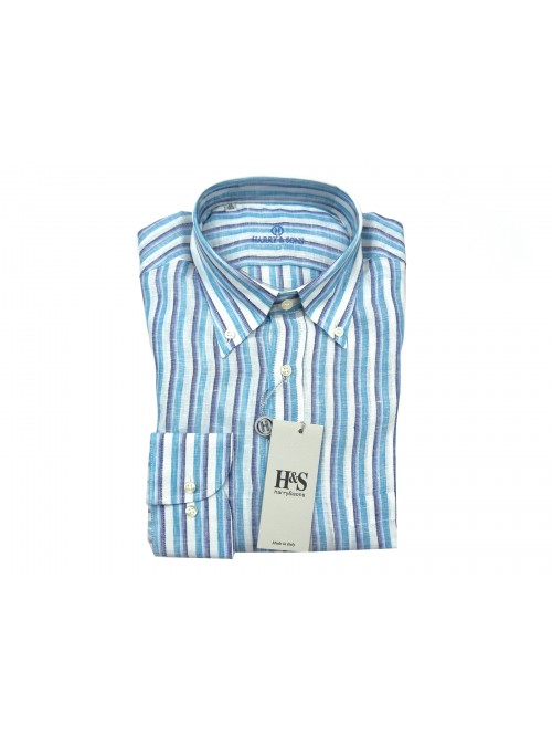 Harry & Sons Men's Shirt Art. 627 NP2 3450 Botton Down Stripes Harry & Sons Men's Shirt Art. 627 NP2 3450 Botton Down Stripes