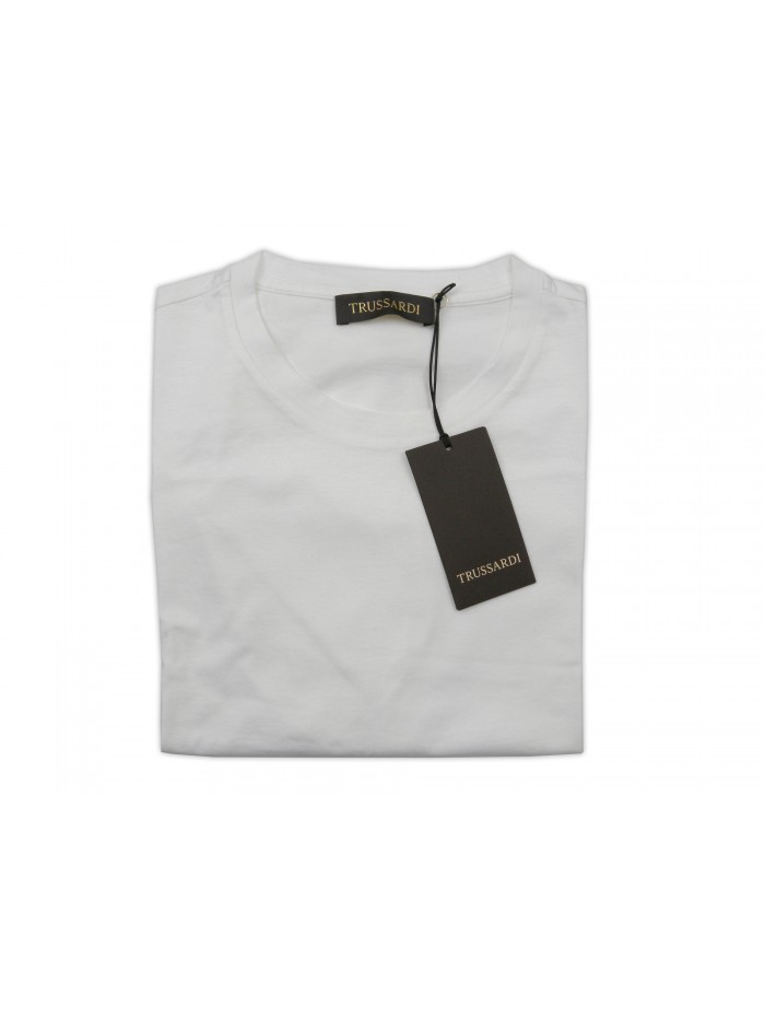 Trussardi T-Shirt Uomo Art. 32T00060W0010 Filo di Scozia Bianco Trussardi T-Shirt Uomo Art. 32T00060W0010 Filo di Scozia Bianco
