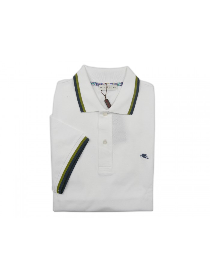 Etro Polo Uomo Mod. 1Y105 TIR 9333 VAR 990 Unita Bianco Etro Polo Uomo Mod. 1Y105 TIR 9333 VAR 990 Unita Bianco