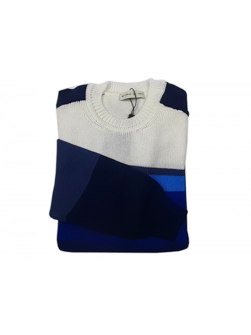 Etro Maglia Uomo Mod. 1M500 TIR 9106 VAR 200 Bande Blu Etro Maglia Uomo Mod. 1M500 TIR 9106 VAR 200 Bande Blu