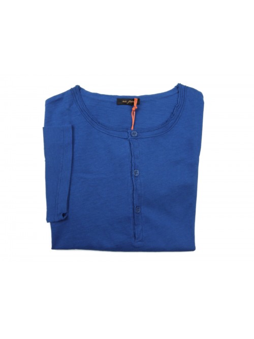 Ne Pas Men's Serafino Shirt Mod. 29112 M / M Indigo Unit Ne Pas Men's Serafino Shirt Mod. 29112 M / M Indigo Unit