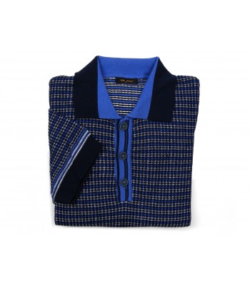 Ne Pas Polo Man Mod. 1/9043 M / M Blue relief micro-pattern