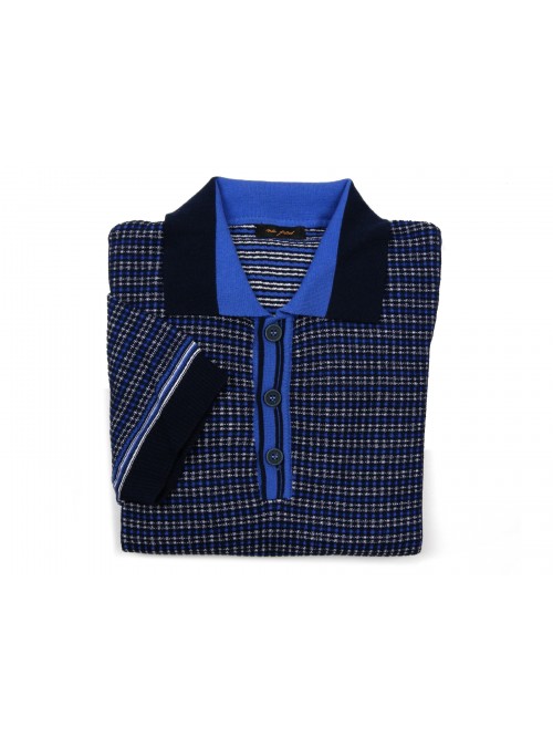 Ne Pas Polo Uomo Mod. 1/9043 M/M Microfantasia a rilievo Blu