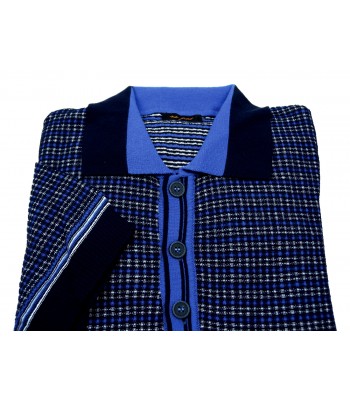 Ne Pas Polo Man Mod. 1/9043 M / M Blue relief micro-pattern 2